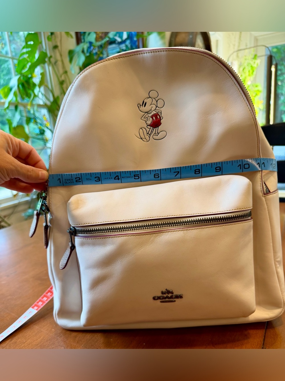 Coach x Disney Mickey Mouse Cream Leather Backpack - Picture 5 of 7